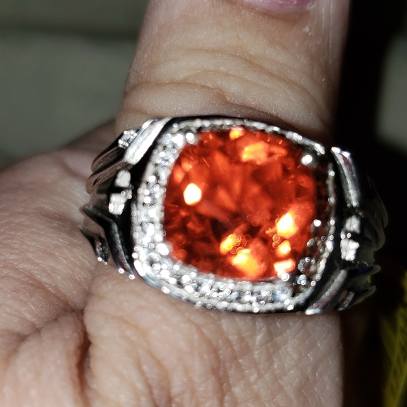 Size 12, Sunfire Quartz & White Topaz Ring, 4.80 carats, Sterling Silver, NWT - Picture 12 of 12